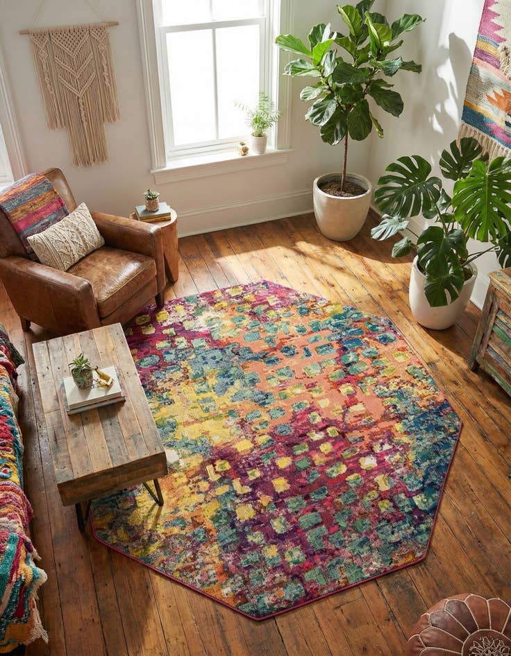Detail image of 8' x 8' Washable Sevilla Octagon Rug
