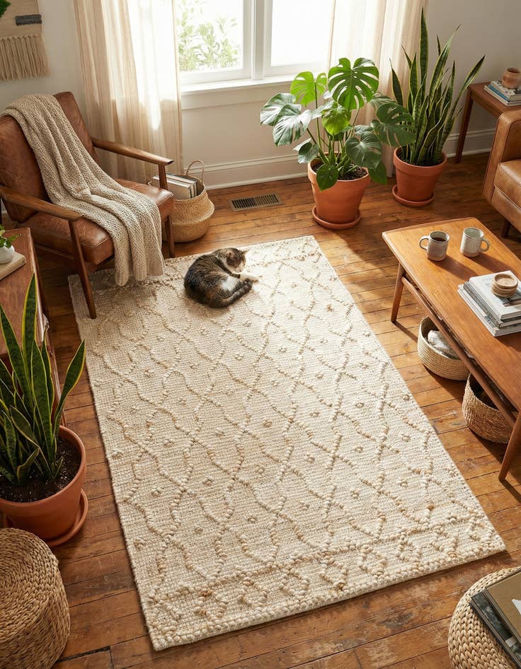 Detail image of 3' 1 x 5' 1  Hand Woven Larsa Jute Rug