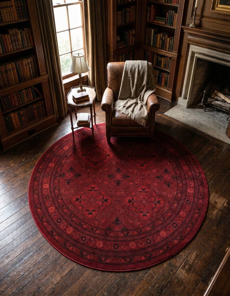 Detail image of 7' x 7' Bokhara Round Rug