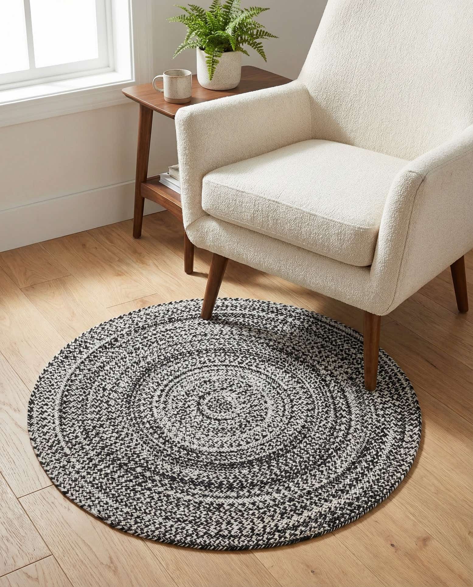 3' 3 x 3' 3 Easy-Clean Eco Verse Washable Indoor / Outdoor Round Rug