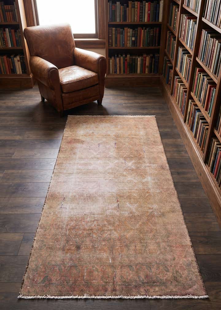 3' 4 x 6' 2 Hand Knotted Ultra Vintage Persian Wool Rug