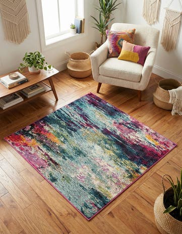 Washable Theia Square Rug