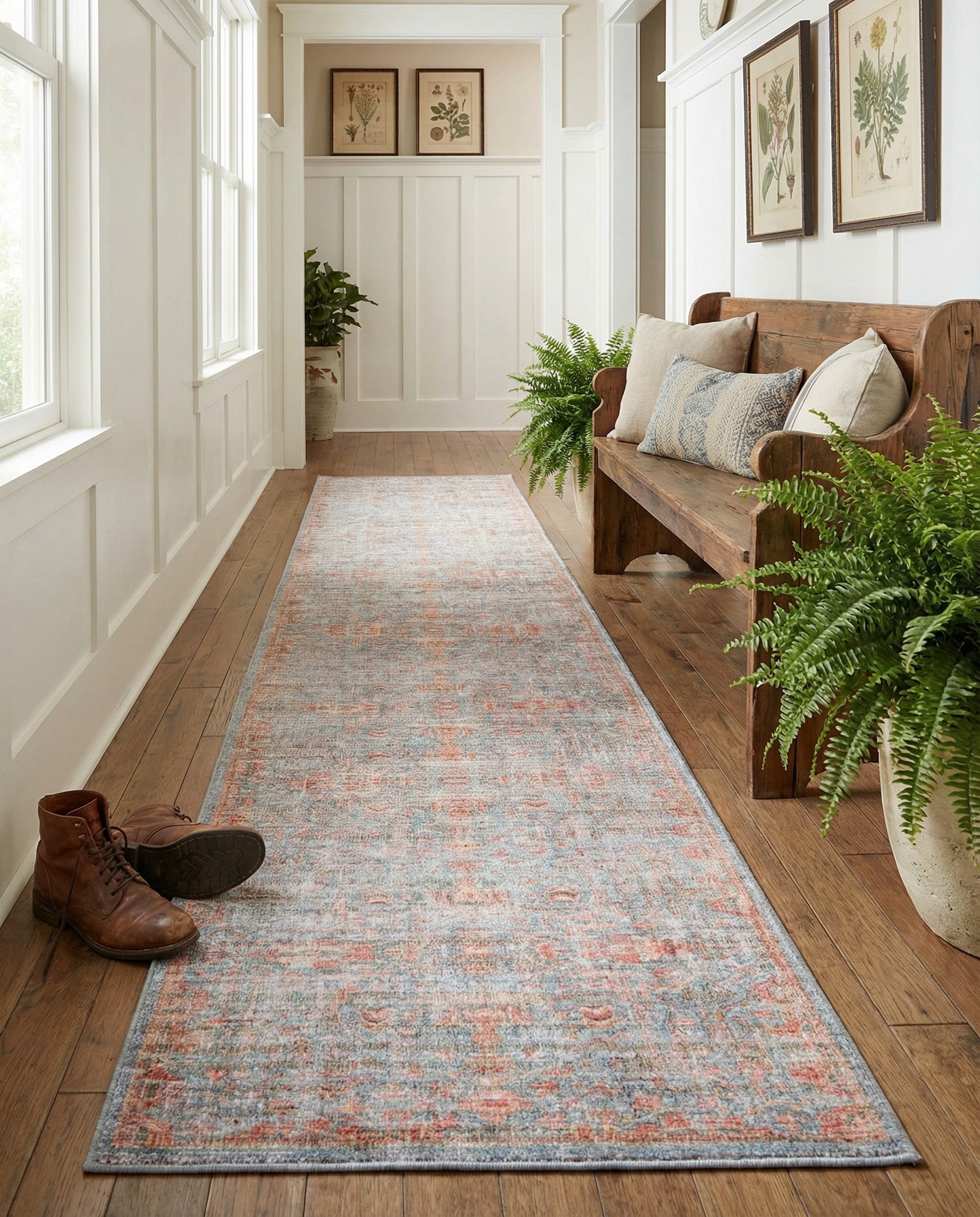 2' 7 x 14' Washable Nostalgia Runner Rug
