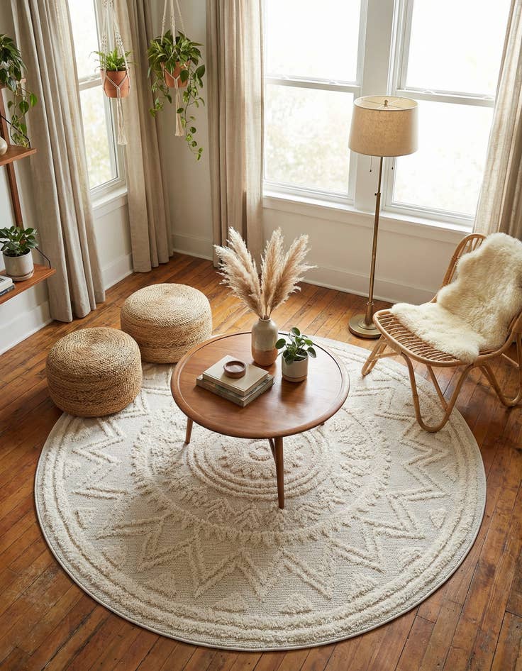 Detail image of 6' x 6' Boho Round Rug