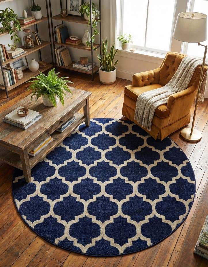 6' x 6' Lattice Round Rug