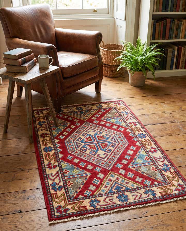 60cm x 90cm Handgeknüpft Kazak Teppich