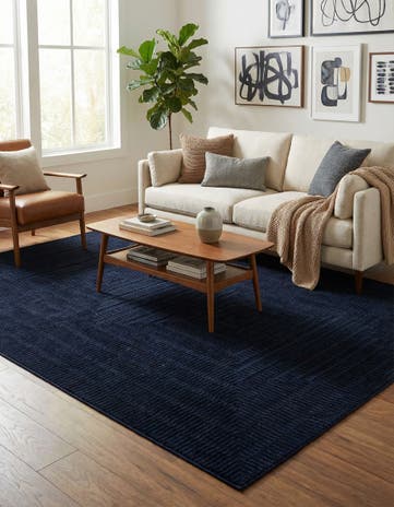Inkwell Blue Textura Designer Rug