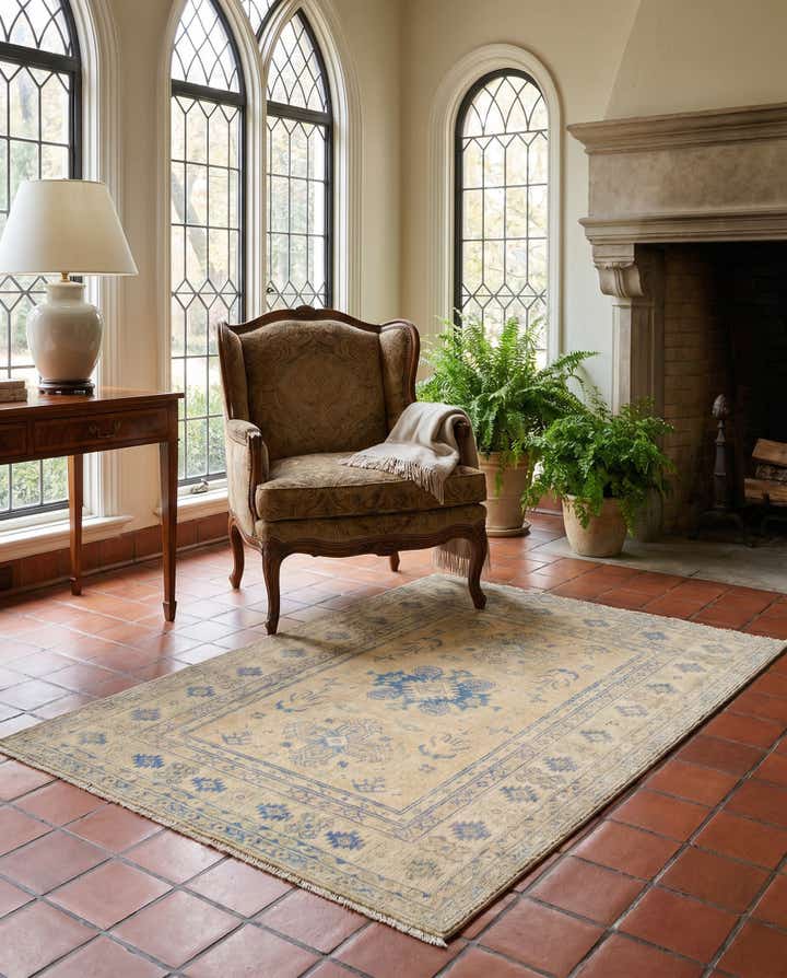 3' 6 x 4' 3 Hand Knotted Oushak Wool Rug