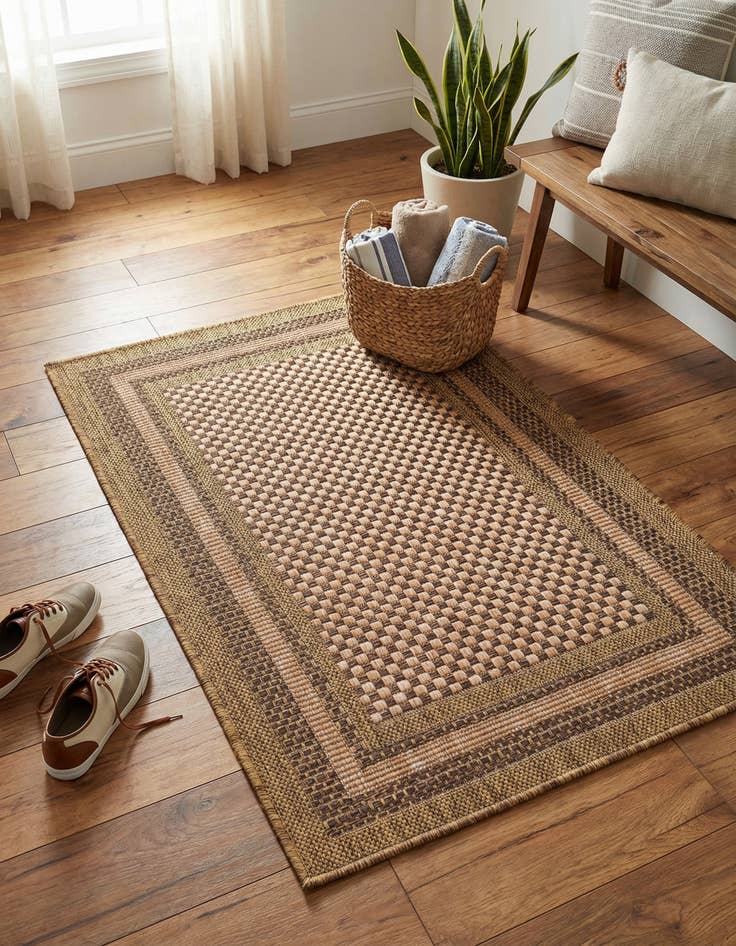 Detail image of 2' 2 x 3' Easy-Clean Border Indoor / Outdoor Rug