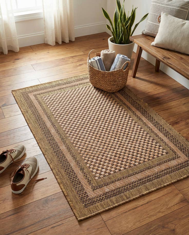 Detail image of 2' 2 x 3' Easy-Clean Border Indoor / Outdoor Rug