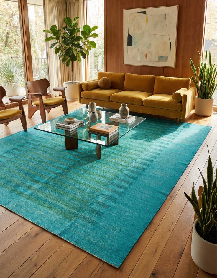 Detail image of 8' 2 x 10' 10 Hand Woven Kilim Modern Wool Rug