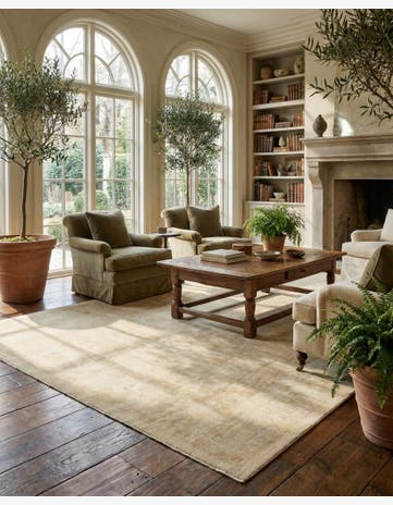 8' 4 x 9' 9 Hand Knotted Oushak Wool Rug