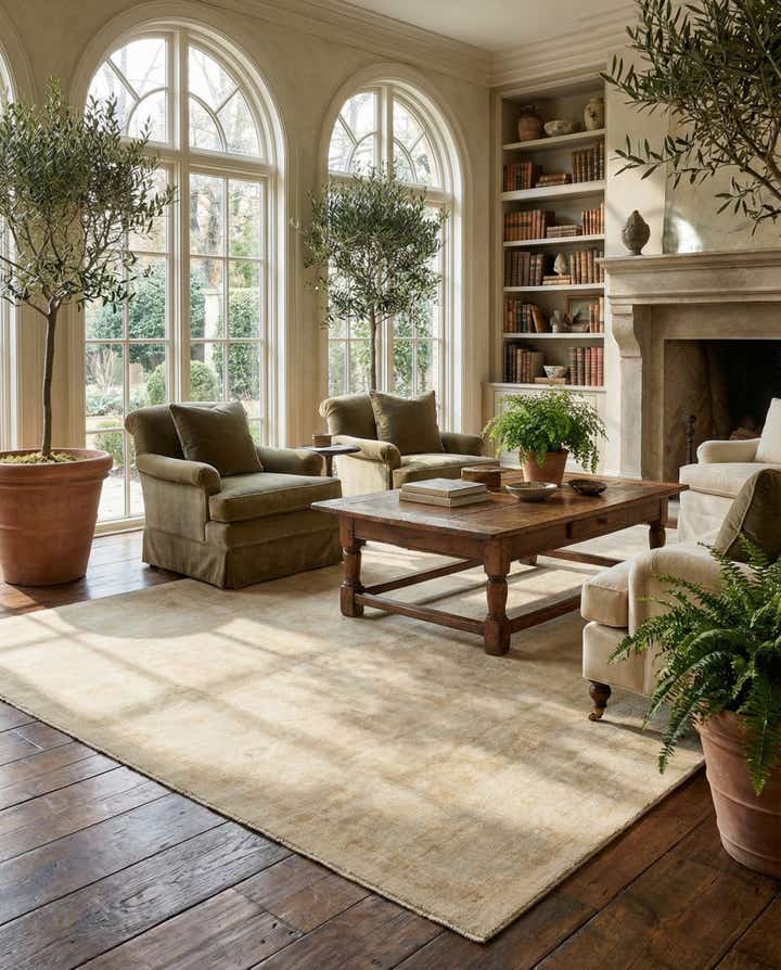 8' 4 x 9' 9 Hand Knotted Oushak Wool Rug