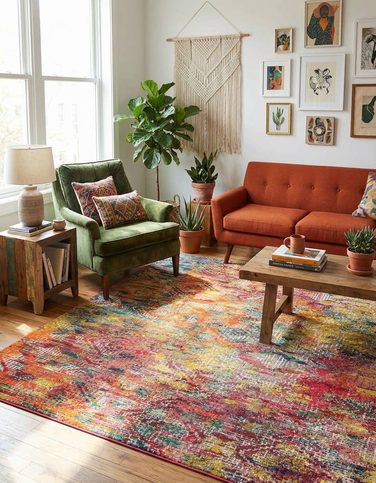 Detail image of 7' 10 x 7' 10 Washable Vivid Square Rug