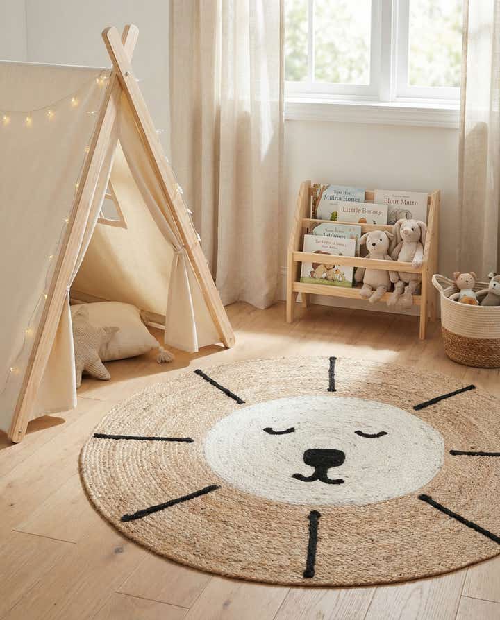 6' 1 x 6' 1 Kids Braided Jute Round Rug