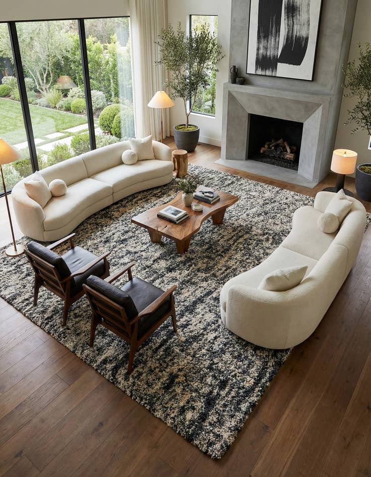 Detail image of 10' x 10' Hand Woven Haka Deluxe Shag Square Rug