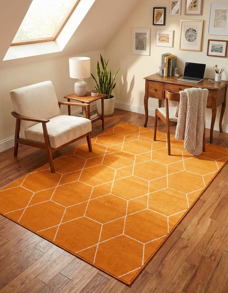 Detail image of 6' x 9' Trellis Frieze Rug