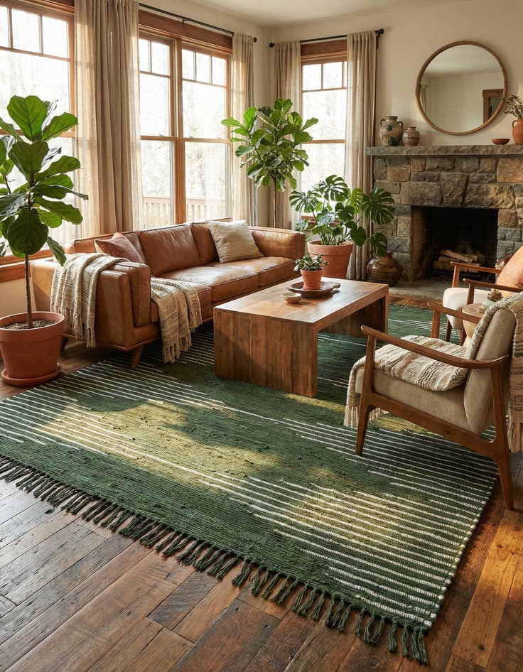 Detail image of 7' 10 x 10'  Hand Woven Chindi Cotton Rug