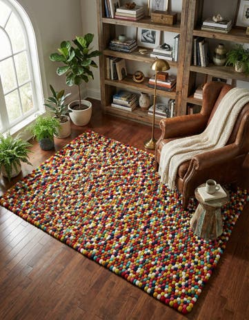 Felt Ball Wool Rug