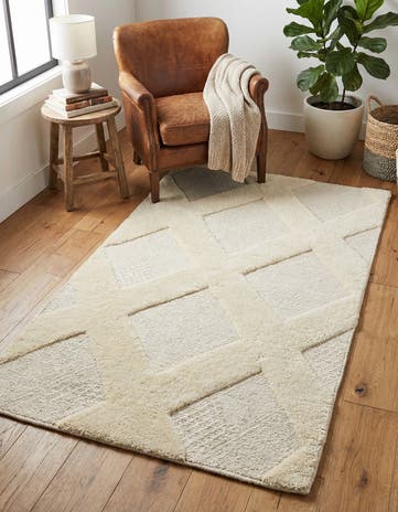 3' 1 x 5' 1 Hand Woven Lattice Wool Rug