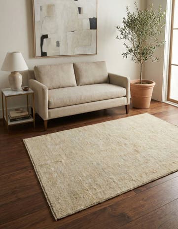 4' 4 x 6' 3 Hand Knotted Oushak Wool Rug