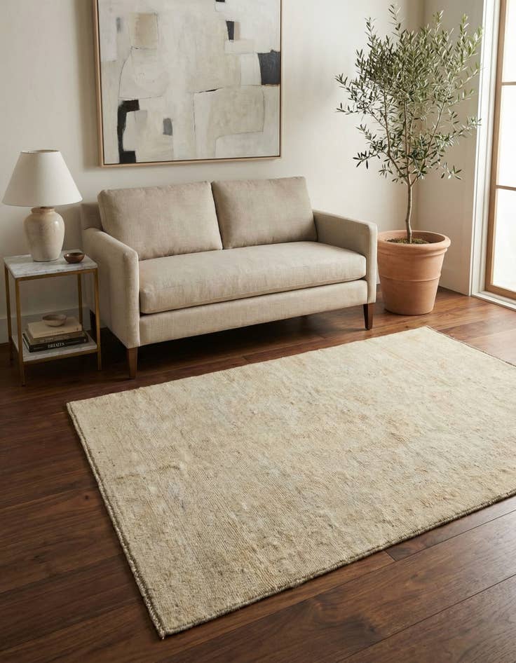 Detail image of 4' 4 x 6' 3 Hand Knotted Oushak Wool Rug