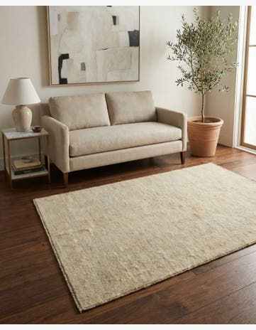 4' 4 x 6' 3 Hand Knotted Oushak Wool Rug