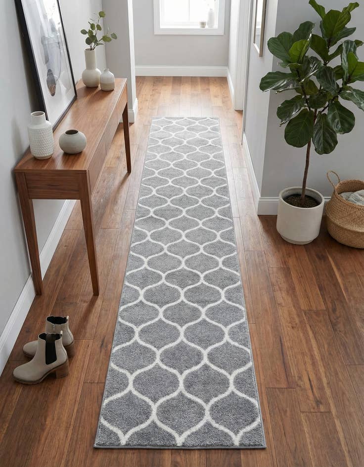 Detail image of  2' x 13' Lattice Frieze Runner Rug