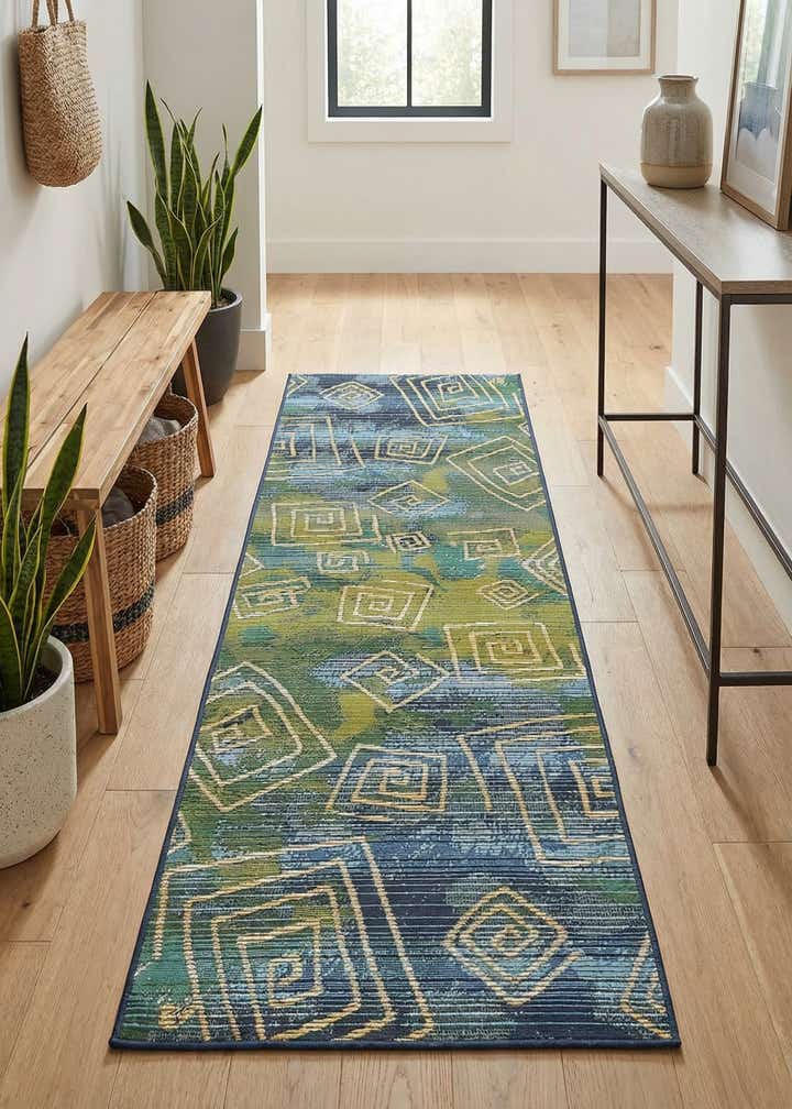 2' x 6' Easy-Clean Modern Indoor / Outdoor Runner Rug