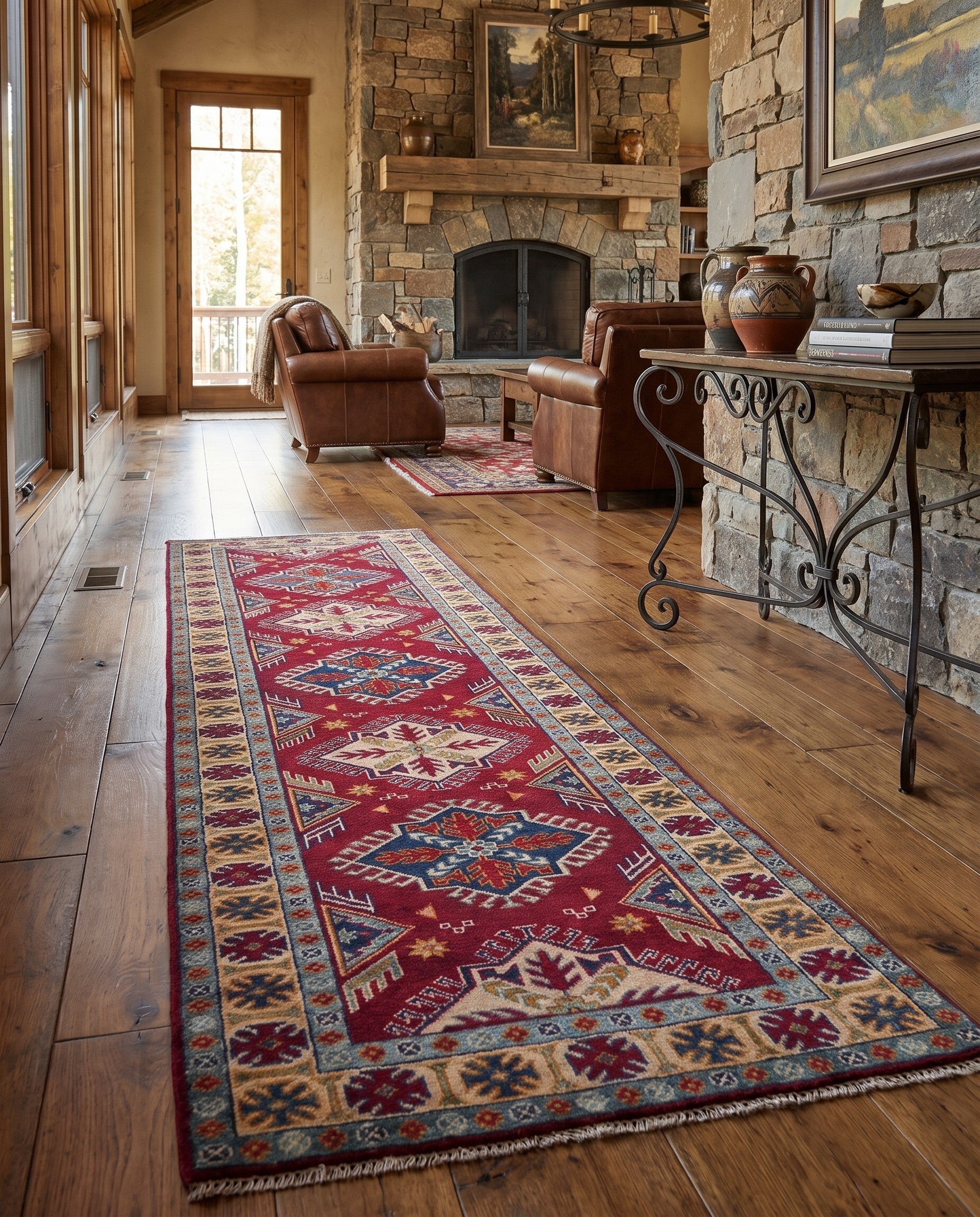 2' 10 x 9' 4 Hand Knotted Kazak Runner Rug