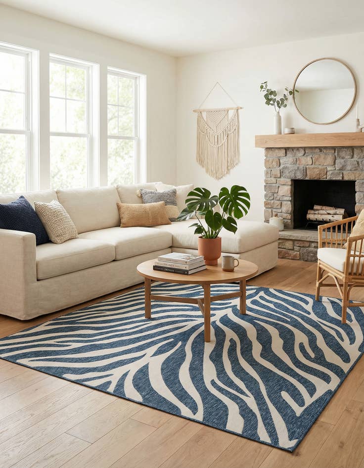 Detail image of 10' x 10'  Washable Safari Indoor / Outdoor Square Rug