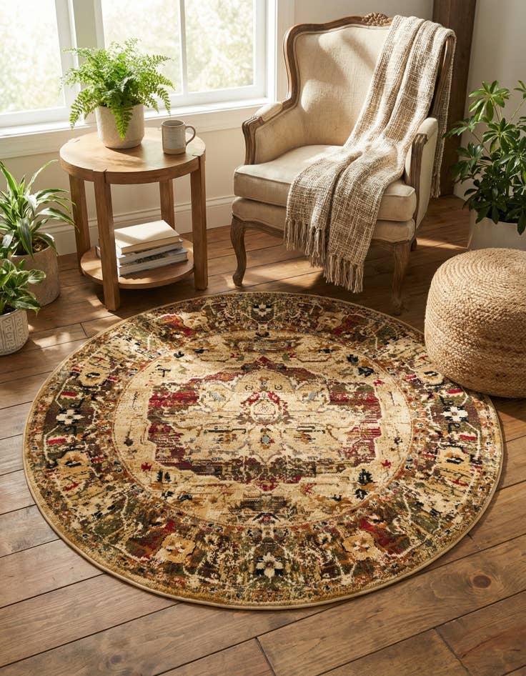 Detail image of 5' 3 x 5' 3 Saturn Round Rug