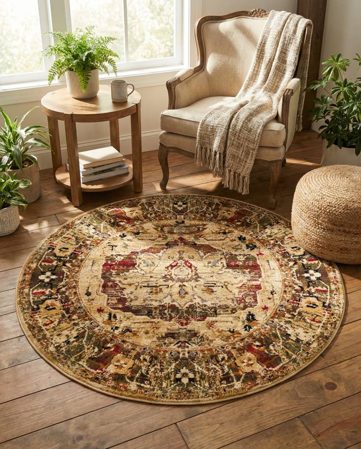 Detail image of 5' 3 x 5' 3 Saturn Round Rug
