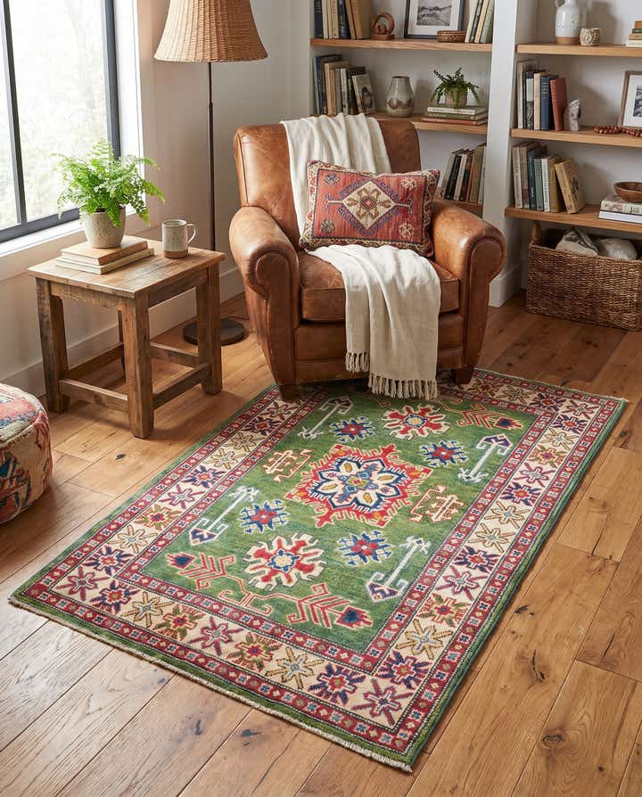 100cm x 150cm Handgeknüpft Kazak Teppich