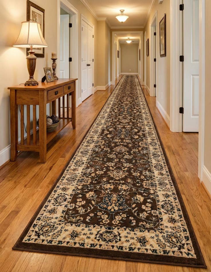 Detail image of 3' x 16' 5 Kashan Design Runner Rug