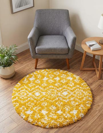 3' x 3' Moroccan Trellis Shag Round Rug