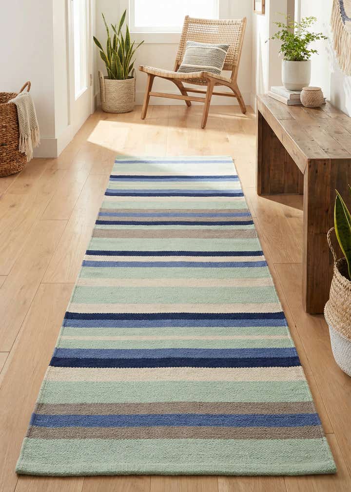 2' x 6' 1 Hand Woven Flatweave Cotton Dhurrie Runner Rug