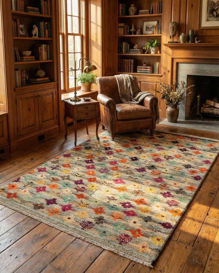 4' 5 x 6' 2 Hand Knotted Balouch Wool Rug
