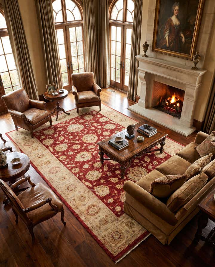 6' 6 x 9' 10 Hand Knotted Ziegler Rug