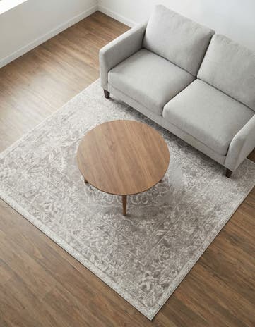 Gray Oxford Square Rug