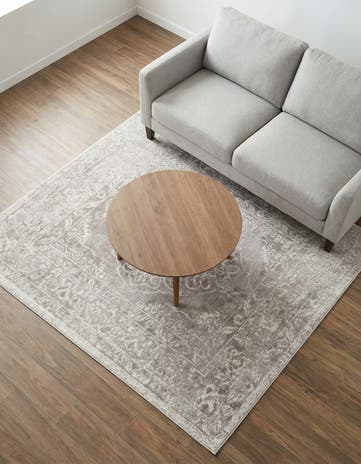 Gray Oxford Square Rug