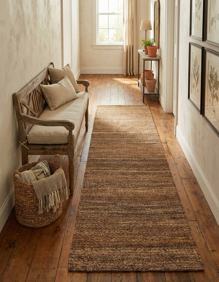 Detail image of 2' 7 x 12' Hand Woven Palm Beach Jute Runner Rug