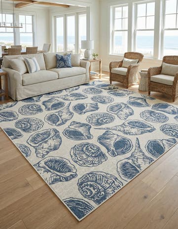 12' x 12' Easy-Clean Coastal Indoor / Outdoor Square Rug