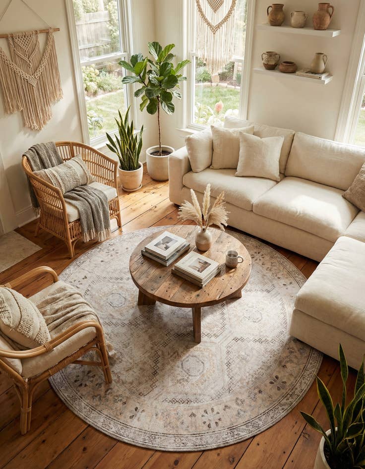 Detail image of 7' 10 x 7' 10 Yara Round Rug