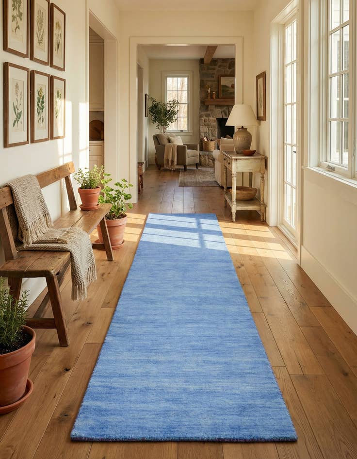 Detail image of 2' 7 x 16' 5  Hand Knotted Solid Gabbeh Wool Runner Rug