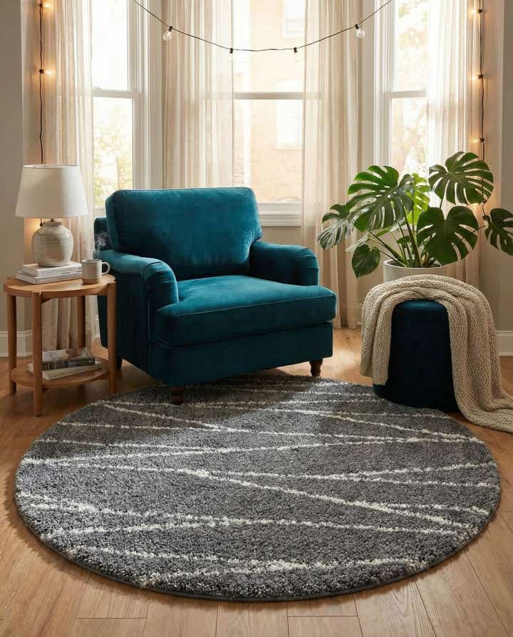 7' x 7' Serenity Shag Round Rug