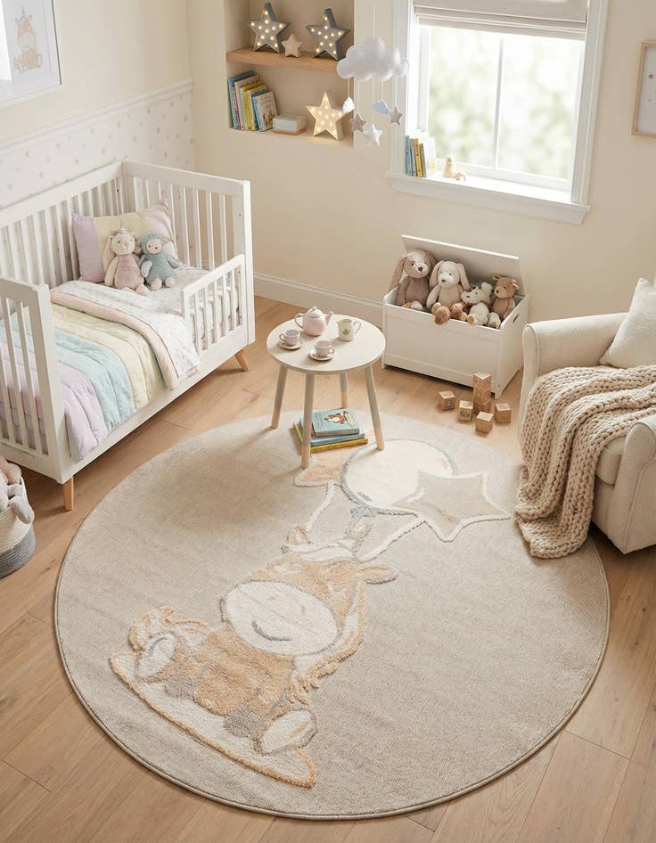 Detail image of 7' x 7' Whimsy Kids Round Rug