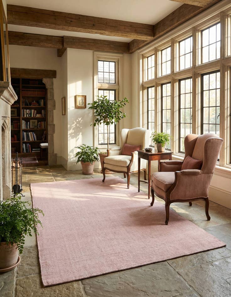 Detail image of 5' 1 x 8' Hand Woven Jill Zarin English Manor Farmhouse Wool Rug