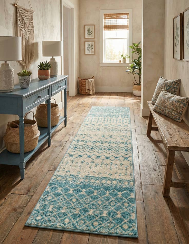Detail image of  2' x 8' Moroccan Trellis Runner Rug