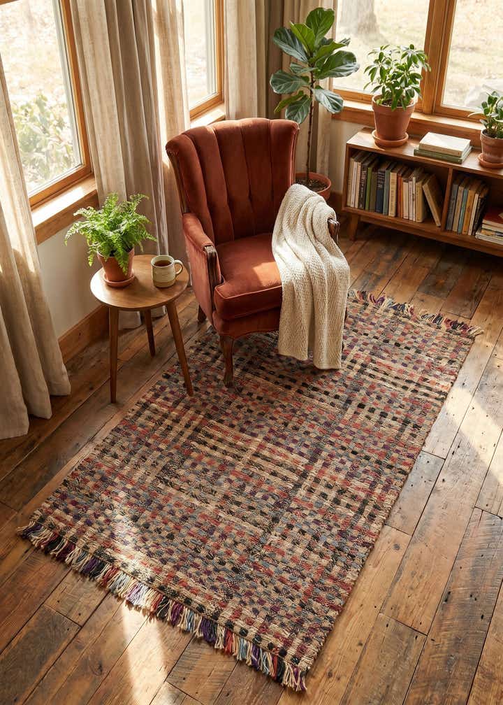 5' 1 x 8' Hand Woven Chunky Jute Rug